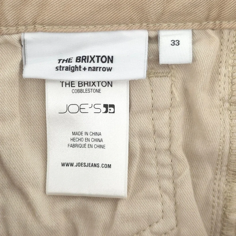 Joe's Mens Pants The Brixton 33 Cobblestone Tan Straight Narrow Lyocell Blend